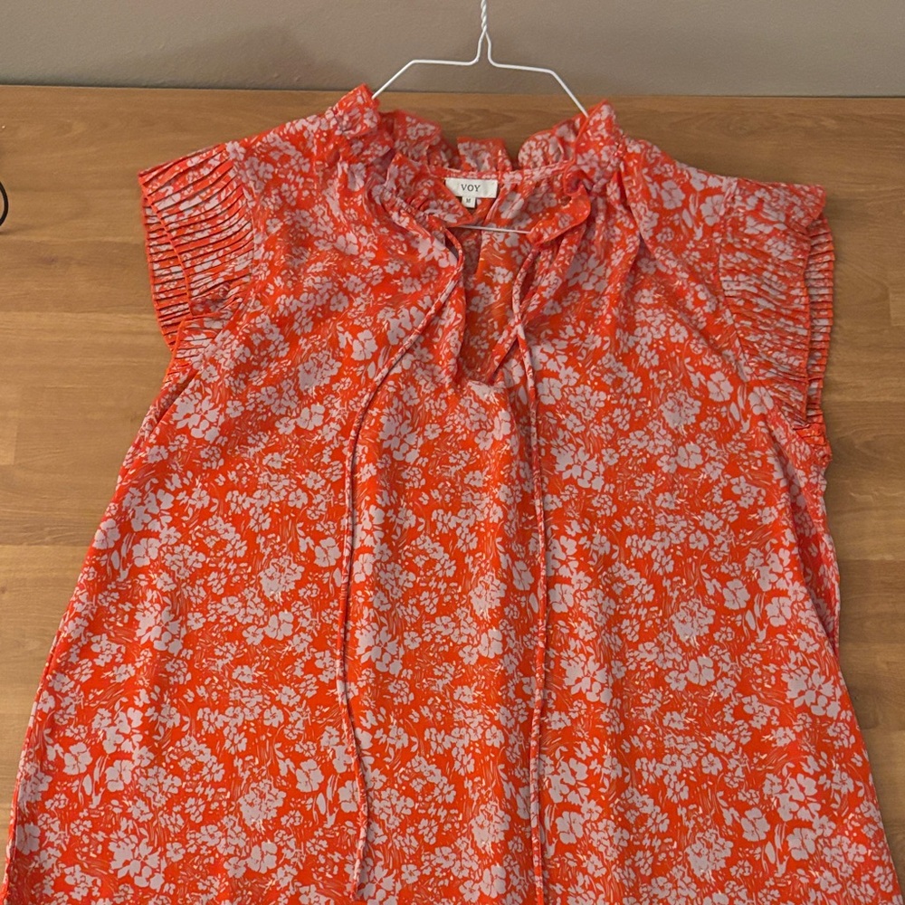 Vivi Orange Floral Women's Blouse